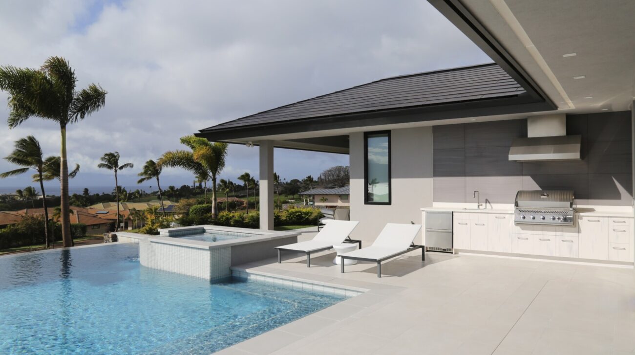 Contemporary Outdoor Kitchen Outdoor Kitchen Remodel by Swan Interiors Maui project photo